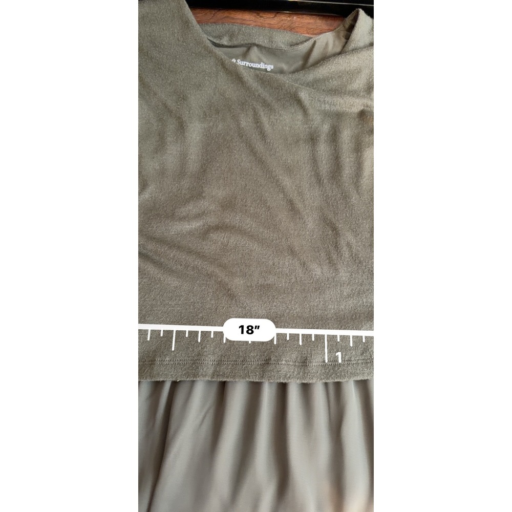 Soft Surroundings Olive Green Layered Maxi Dress Medium Boho Long Sleeve Stretch - Picture 7 of 8